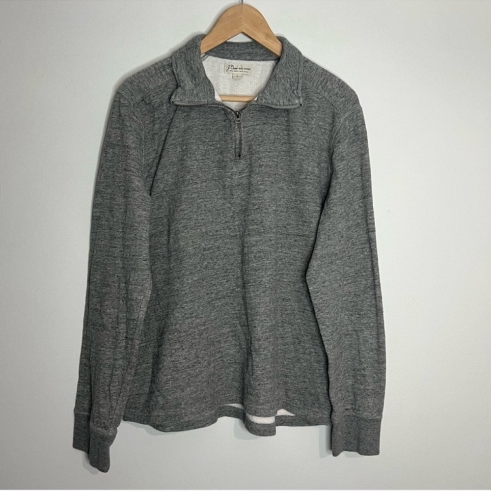J. Crew Heathered Gray 1/4 Zip Pullover Sweater L